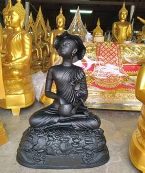 พระอุปคุตสีดำ ถือบาตร โรงหล่อพุทธบารมี